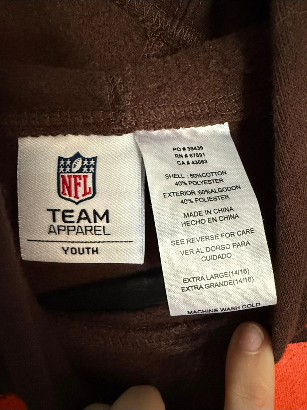 NFL Cleveland Browns Brown & Orange Striped Graphic Hoodie